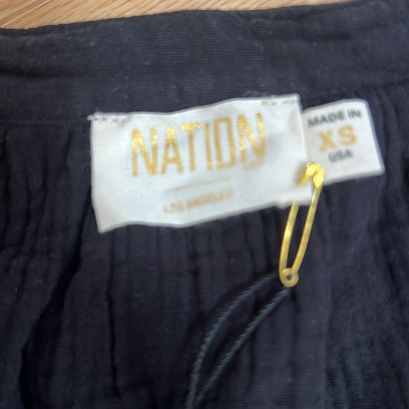 New! Nation Ltd black XS gauzy short sleeve top. - Picture 8 of 9